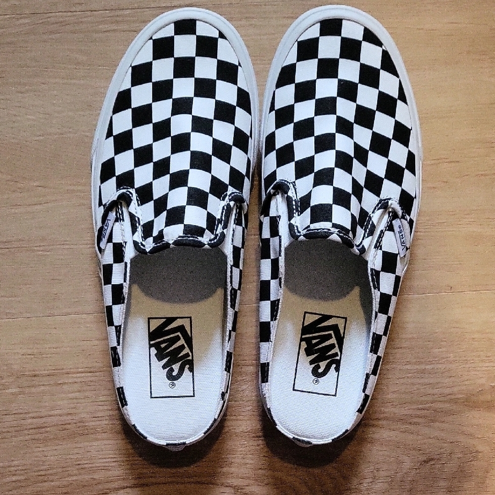 Vans Black and White Checkerboard Slip-On Sneakers